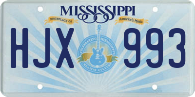 MS license plate HJX993