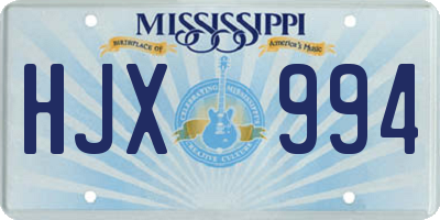 MS license plate HJX994