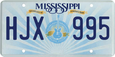 MS license plate HJX995