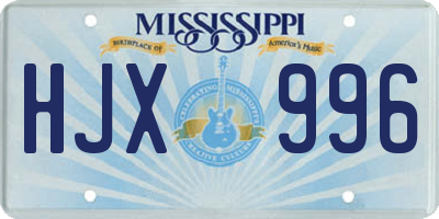 MS license plate HJX996