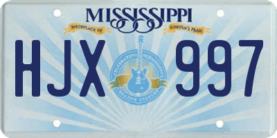 MS license plate HJX997