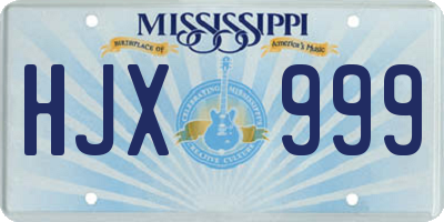 MS license plate HJX999