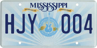 MS license plate HJY004