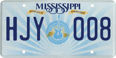 MS license plate HJY008