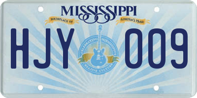 MS license plate HJY009