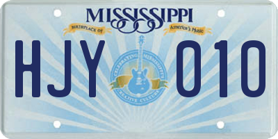 MS license plate HJY010