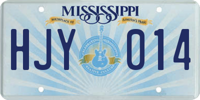 MS license plate HJY014