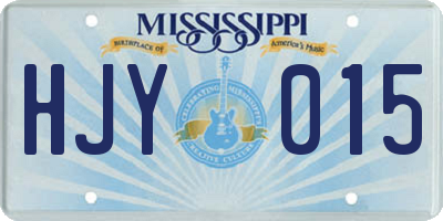 MS license plate HJY015
