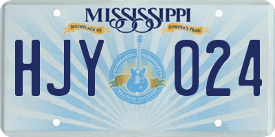 MS license plate HJY024