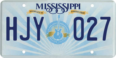 MS license plate HJY027