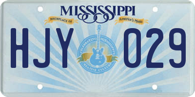 MS license plate HJY029
