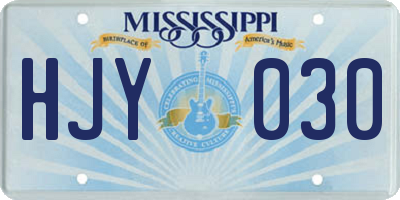 MS license plate HJY030