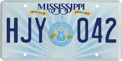 MS license plate HJY042