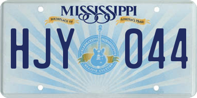MS license plate HJY044