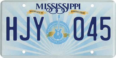 MS license plate HJY045