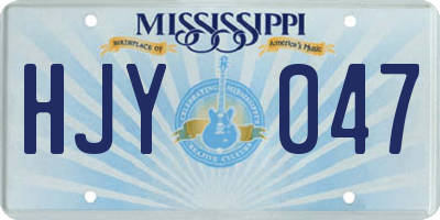 MS license plate HJY047