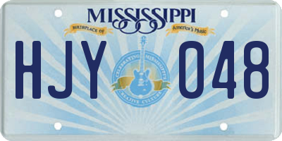 MS license plate HJY048