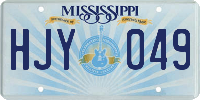MS license plate HJY049