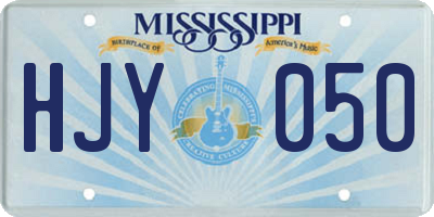 MS license plate HJY050