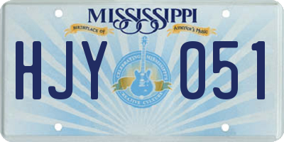 MS license plate HJY051