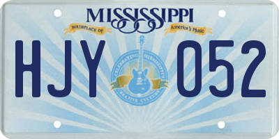MS license plate HJY052