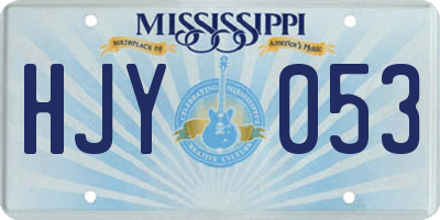 MS license plate HJY053