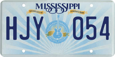 MS license plate HJY054