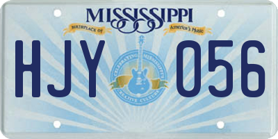 MS license plate HJY056