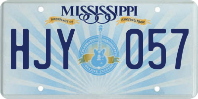 MS license plate HJY057