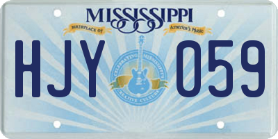 MS license plate HJY059