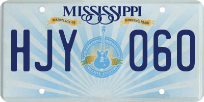 MS license plate HJY060