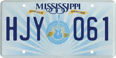 MS license plate HJY061