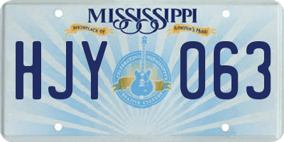 MS license plate HJY063