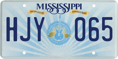 MS license plate HJY065