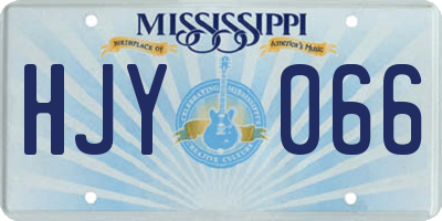 MS license plate HJY066