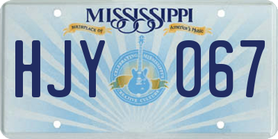 MS license plate HJY067