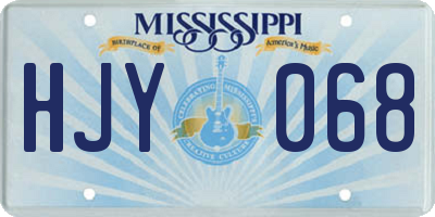 MS license plate HJY068