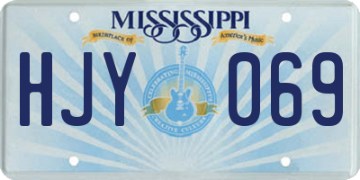 MS license plate HJY069