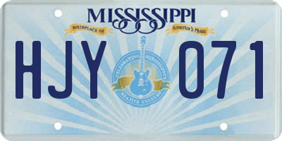 MS license plate HJY071