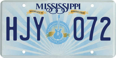 MS license plate HJY072