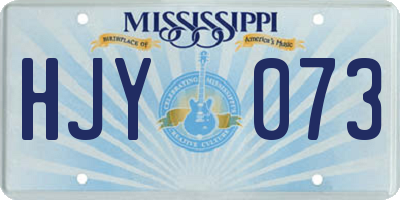 MS license plate HJY073