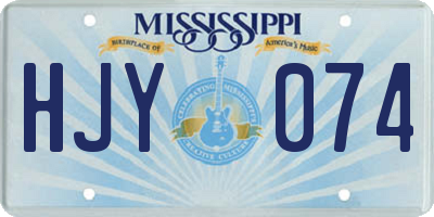 MS license plate HJY074