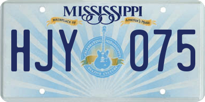 MS license plate HJY075