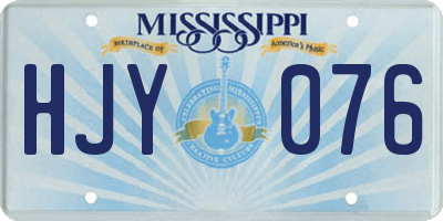 MS license plate HJY076