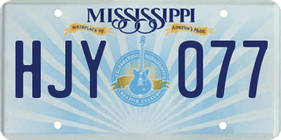 MS license plate HJY077