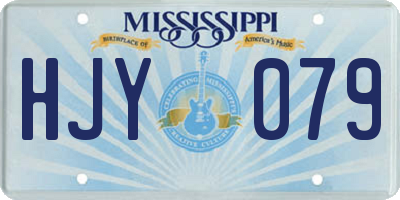 MS license plate HJY079