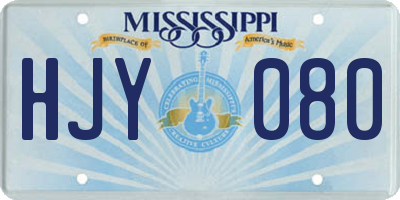 MS license plate HJY080