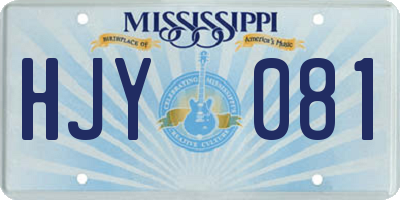 MS license plate HJY081