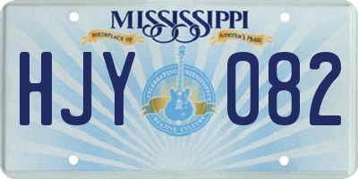 MS license plate HJY082