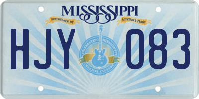 MS license plate HJY083